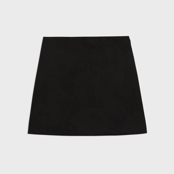 NEW Theory  High-Waist Mini Skirt in Double-Face Wool-Cashmere Black - Picture 12 of 16